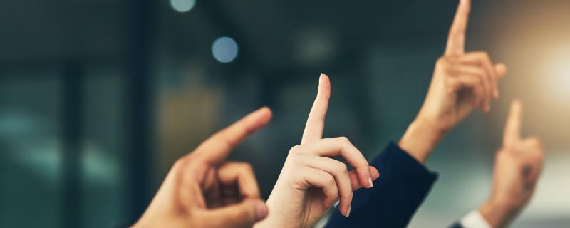 Raised hands image