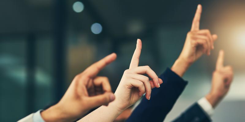 Raised hands image