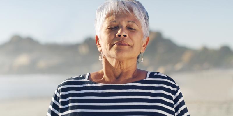 Image of a woman breathing